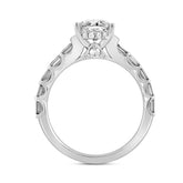 LADIES RING 2 1/2CT ROUND/BAGUETTE/OVAL DIAMOND 14K WHITE GOLD (CENTER STONE OVAL DIAMOND 2.00CT)